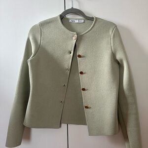 Zara Sage Green Knit Cardigan